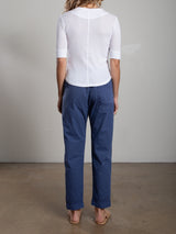 Andy Pant in Paperweight Cotton - Blueberry