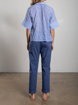 Andy Pant in Paperweight Cotton - Blueberry