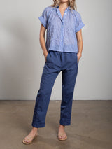 Andy Pant in Paperweight Cotton - Blueberry