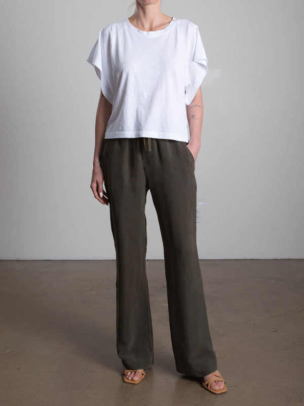 Sloane Mid-Rise Pant in Cupro - Military