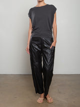 Torrance Pant in Faux Leather - Black