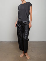 Torrance Pant in Faux Leather - Black