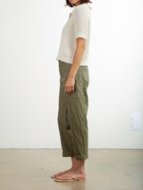 Torrance Pant in Faux Leather - Army