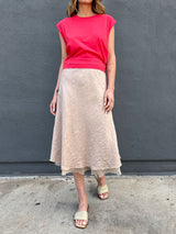 Marysia Skirt in French Linen - Nude