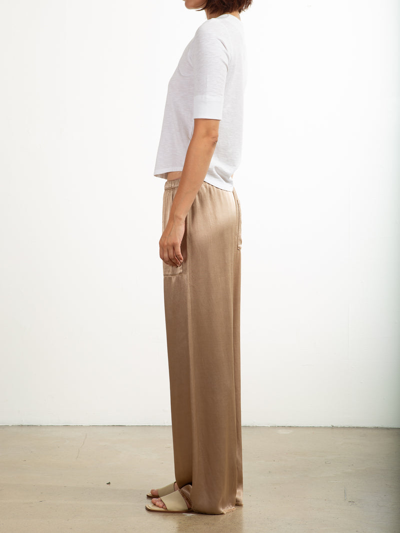 Taryn Pant in Vintage Satin - Buff