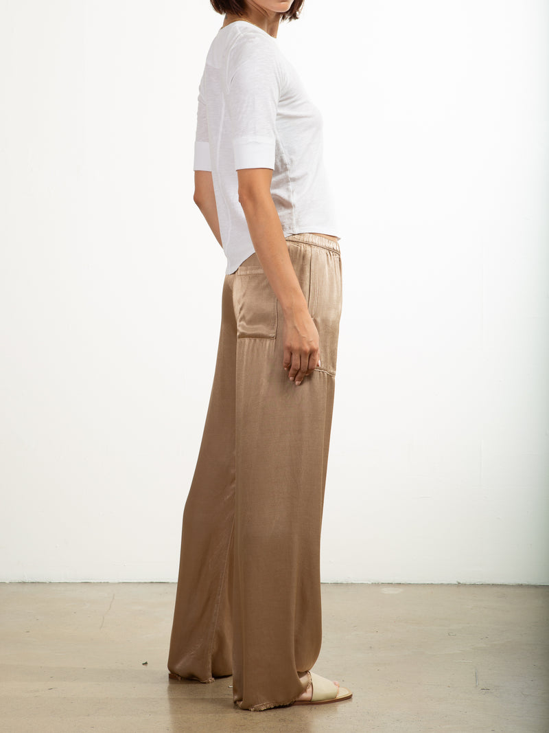 Taryn Pant in Vintage Satin - Buff