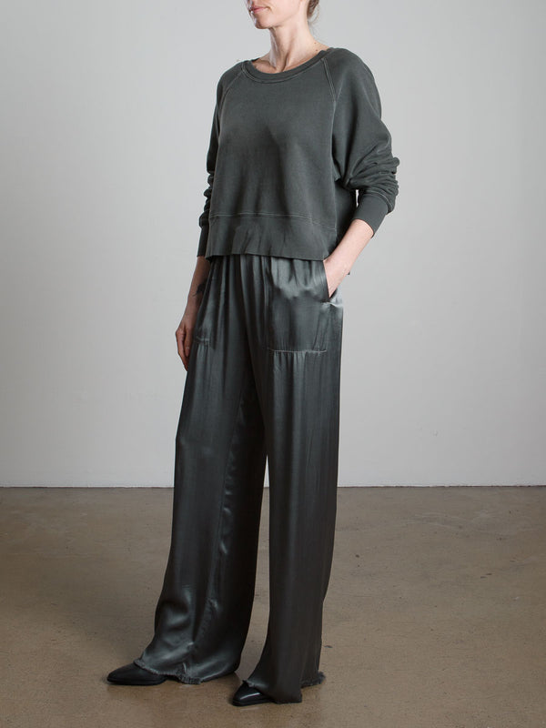 Taryn Pant in Vintage Satin - Nori