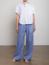 Casey Pant in French Linen - Bay
