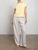 Casey Pant in French Linen - Cement