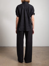 Casey Pant in French Linen - Black