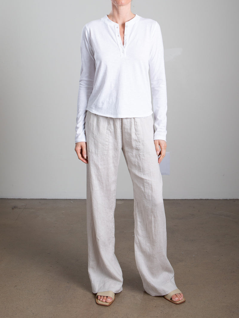 Casey Pant in French Linen - Cement