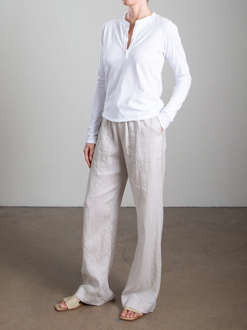 Casey Pant in French Linen - Cement