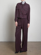 Spencer Pant in Chamois Flannel - Eggplant