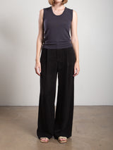 Spencer Pant in Japanese Cupro - Black