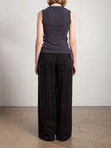 Spencer Pant in Japanese Cupro - Black