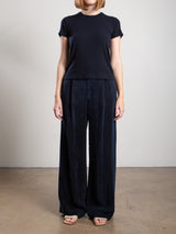 Spencer Pant in Japanese Cupro - Navy