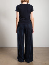Spencer Pant in Japanese Cupro - Navy
