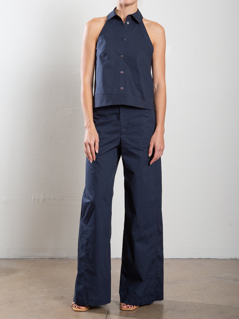 Lennox Pant in Italian Poplin - Ink