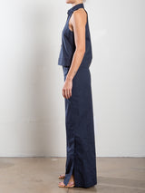 Lennox Pant in Italian Poplin - Ink