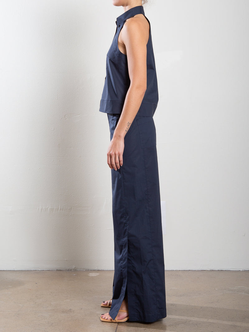 Lennox Pant in Italian Poplin - Ink
