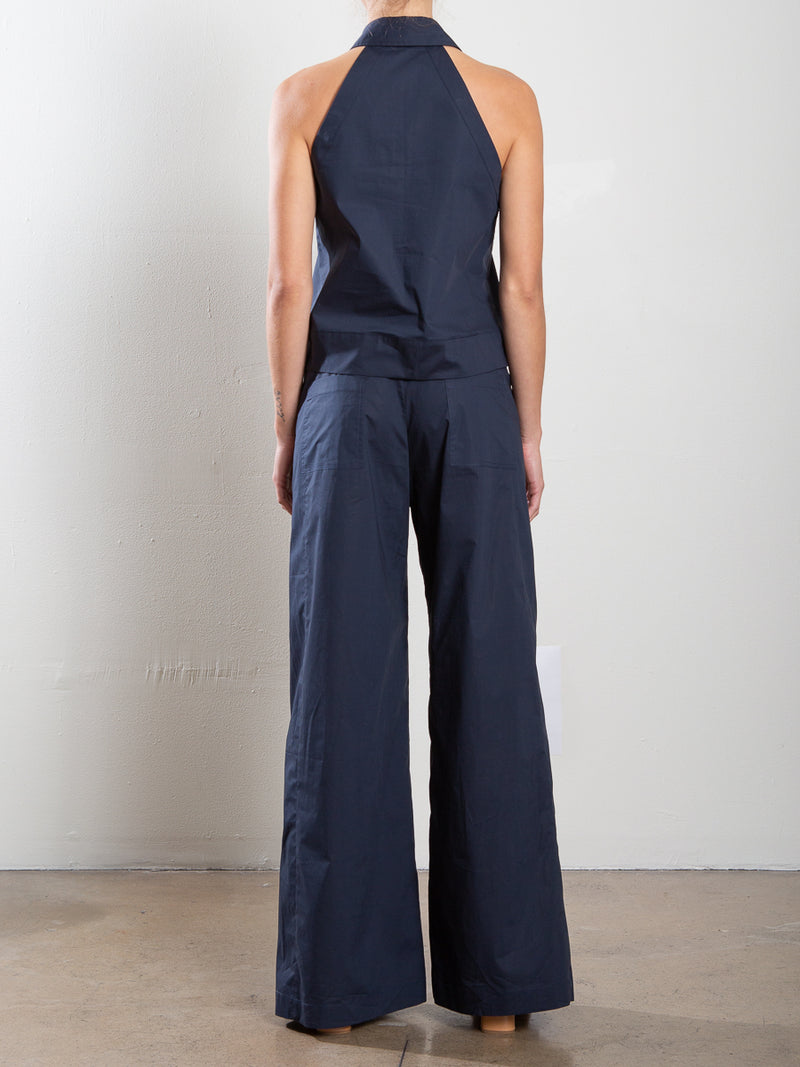 Lennox Pant in Italian Poplin - Ink