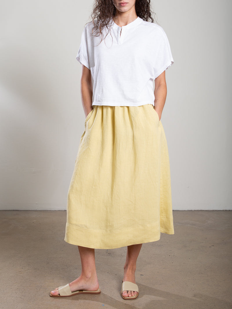 Claudia Skirt in French Linen - Butter