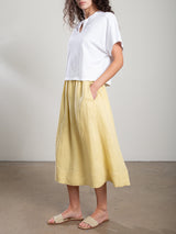 Claudia Skirt in French Linen - Butter