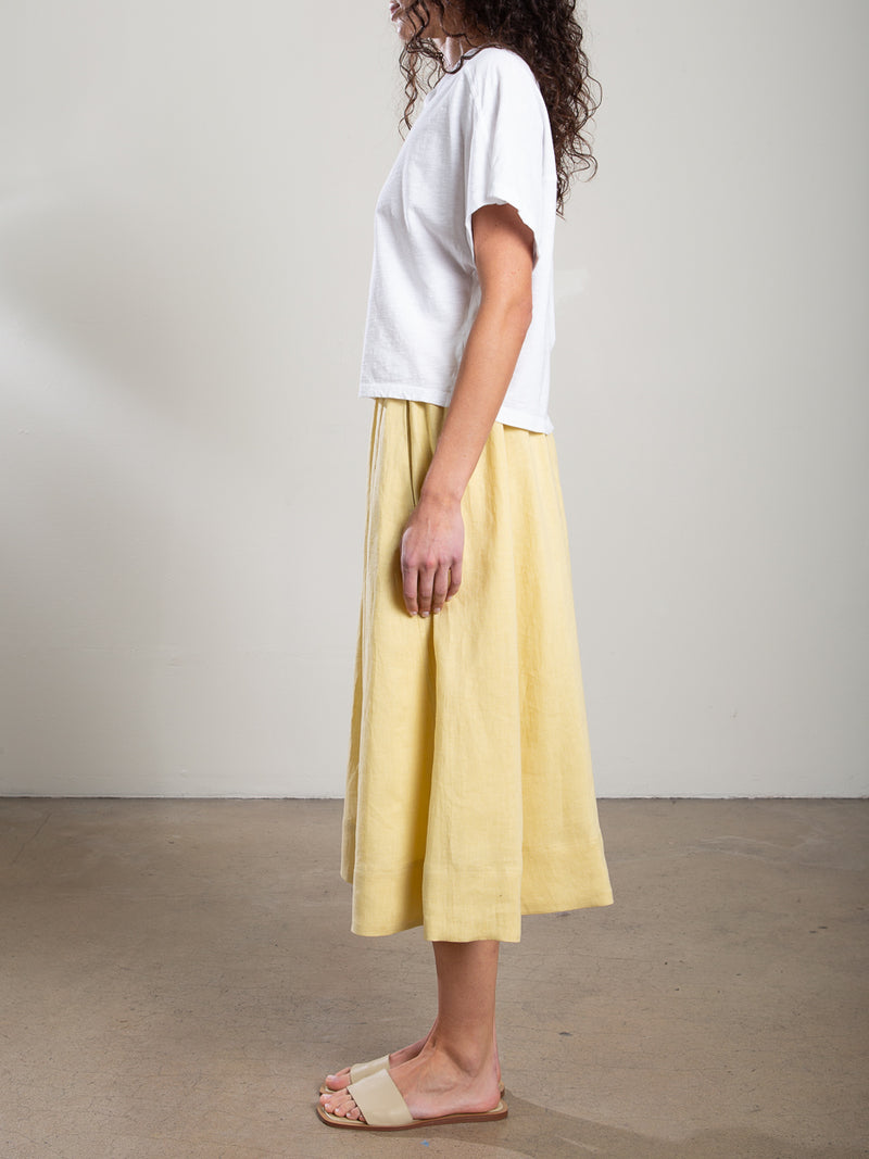 Claudia Skirt in French Linen - Butter