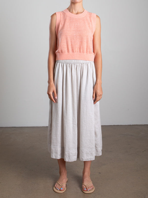 Claudia Skirt in French Linen - Cement