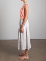 Claudia Skirt in French Linen - Cement