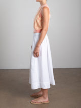 Claudia Skirt in French Linen - White