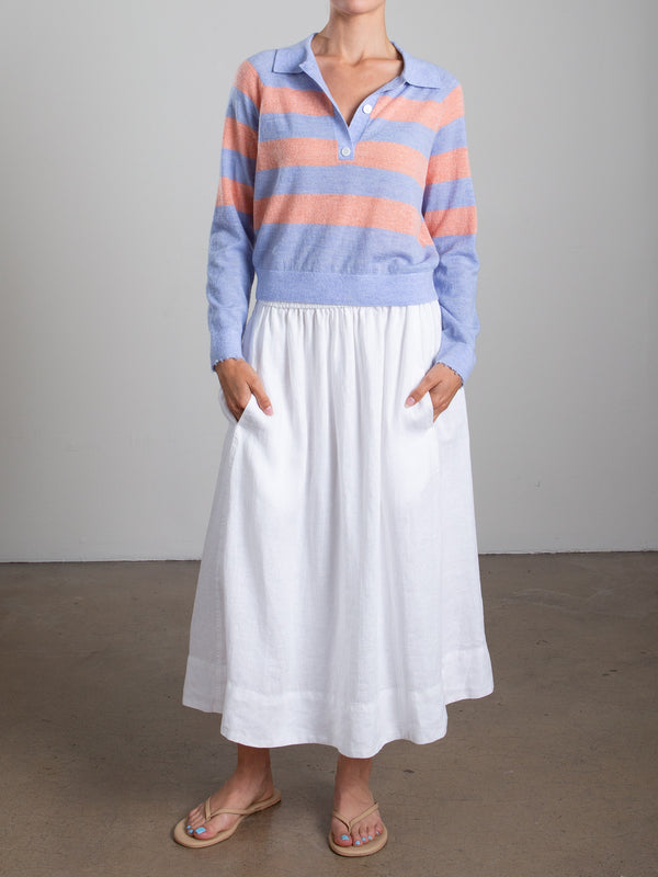 Claudia Skirt in French Linen - White