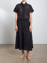 Claudia Skirt in Stripe Embroidery - Black