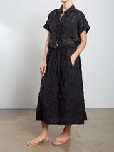 Claudia Skirt in Stripe Embroidery - Black