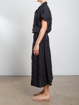 Claudia Skirt in Stripe Embroidery - Black