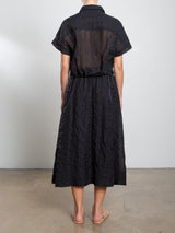 Claudia Skirt in Stripe Embroidery - Black