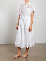 Claudia Skirt in Floral Embroidery - White