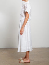 Claudia Skirt in Floral Embroidery - White