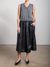 Claudia Skirt in Faux Leather - Black