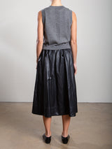 Claudia Skirt in Faux Leather - Black
