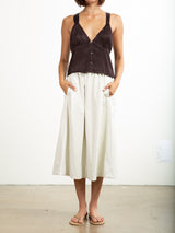 Claudia Skirt in Faux Leather - Ivory