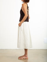 Claudia Skirt in Faux Leather - Ivory