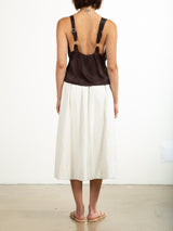 Claudia Skirt in Faux Leather - Ivory