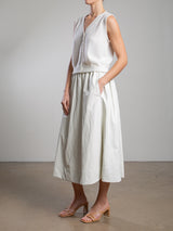 Claudia Skirt in Faux Leather - Ivory