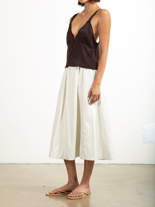 Claudia Skirt in Faux Leather - Ivory