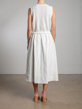 Claudia Skirt in Faux Leather - Ivory