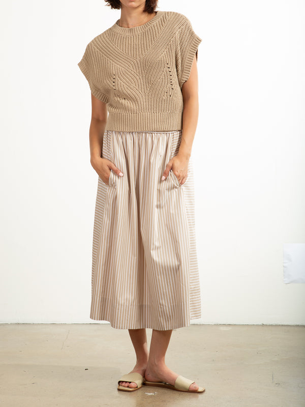 Claudia Skirt in Valencia Stripe - Valencia