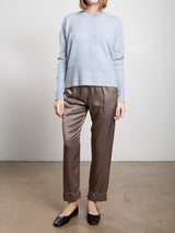 Calen Pant in Vintage Satin - Truffle