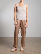 Calen Pant in Vintage Satin - Buff