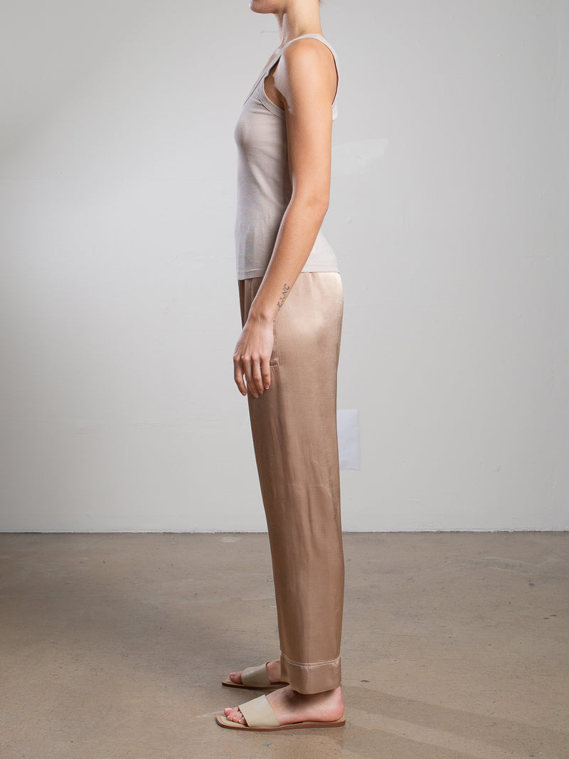 Calen Pant in Vintage Satin - Buff